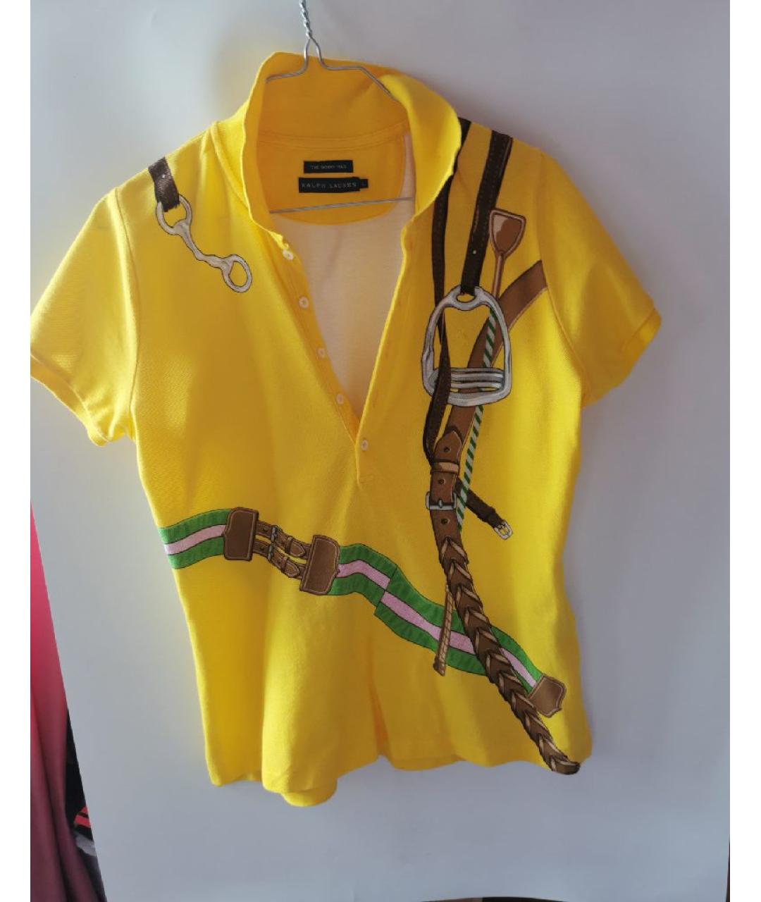 RALPH LAUREN Желтая хлопковая кэжуал рубашка, фото 5