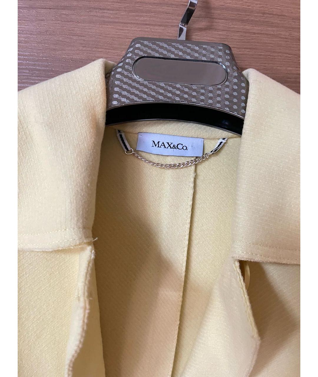 MAX&CO Желтое шерстяное пальто, фото 3