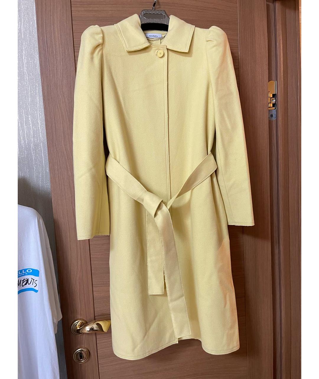 MAX&CO Желтое шерстяное пальто, фото 9