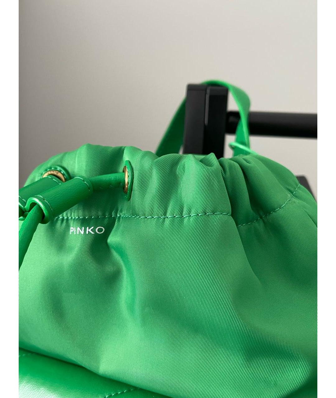 PINKO Зеленый кожаный рюкзак, фото 5