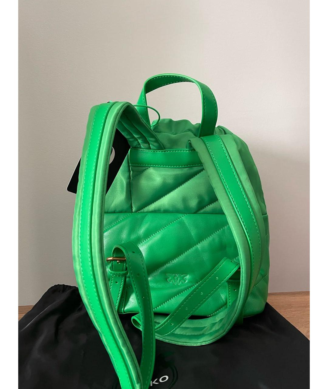 PINKO Зеленый кожаный рюкзак, фото 3