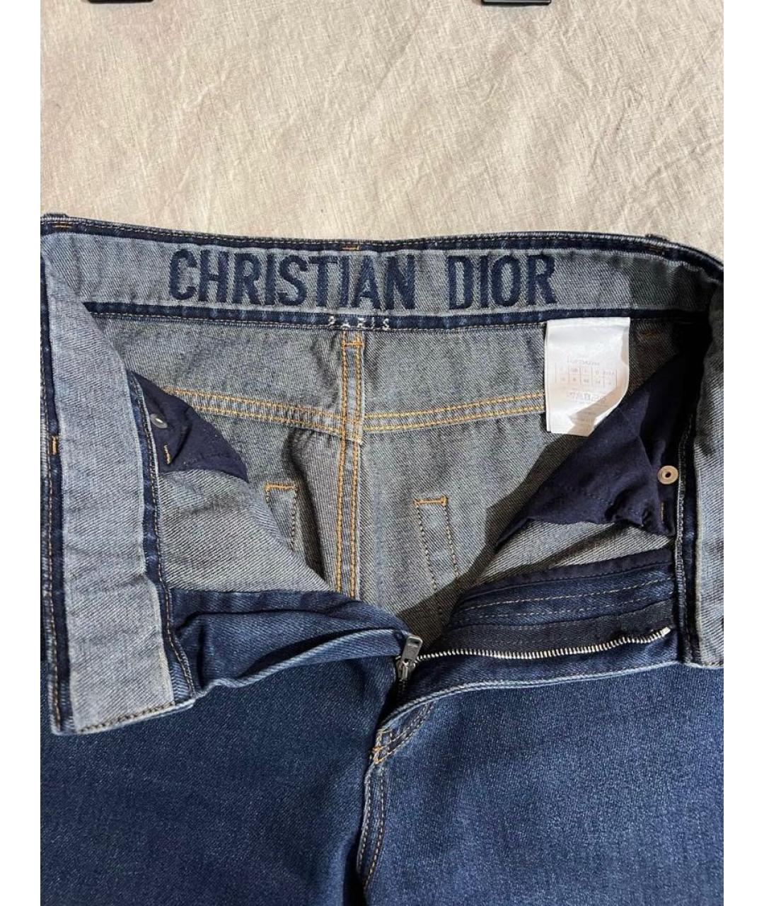 CHRISTIAN DIOR PRE-OWNED Синие хлопковые прямые джинсы, фото 4