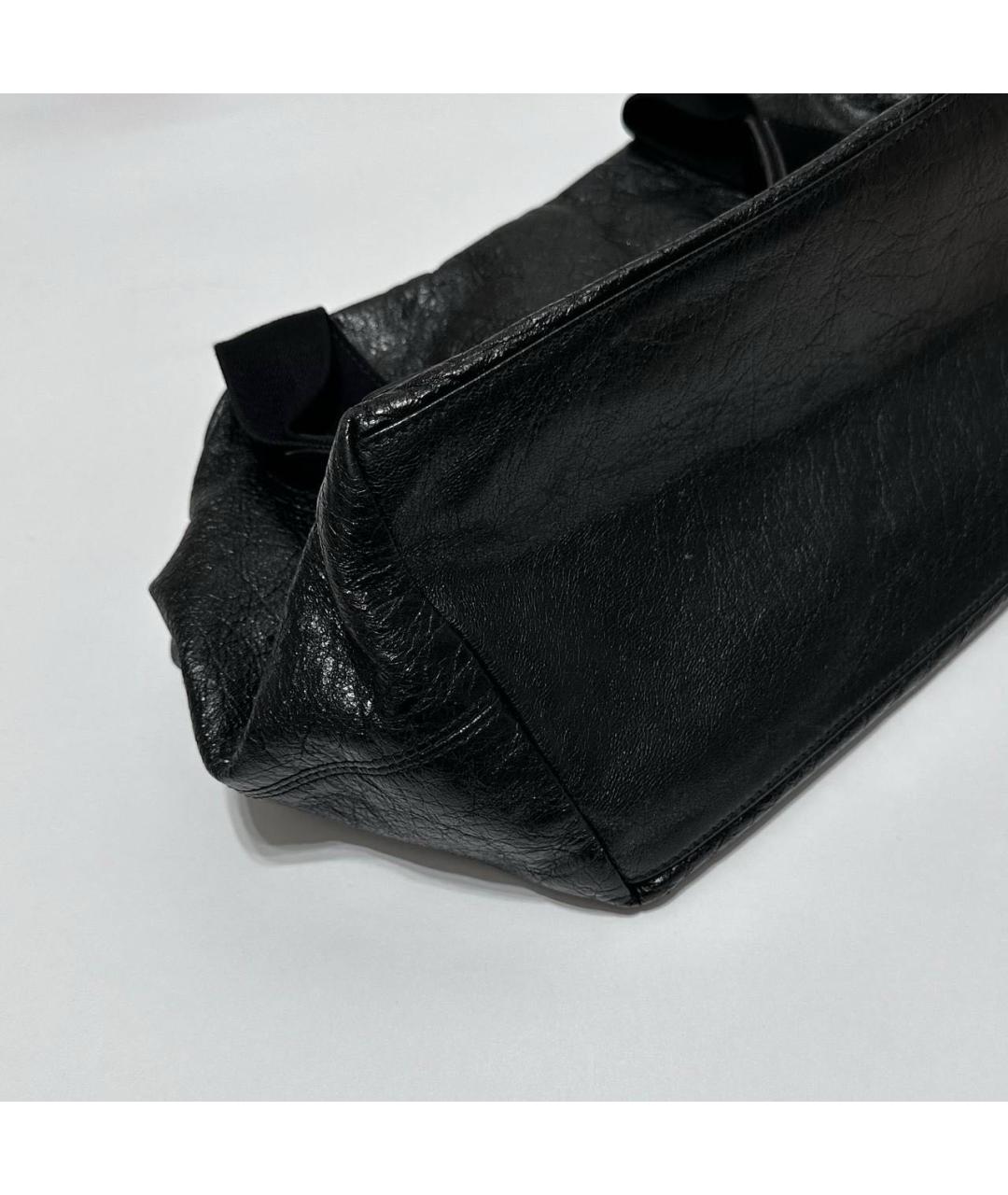 BALENCIAGA Черная кожаная сумка с короткими ручками, фото 6