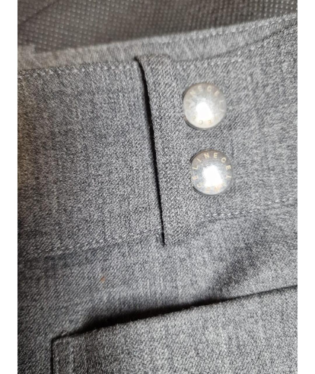 CELINE PRE-OWNED Серые шерстяные прямые брюки, фото 4