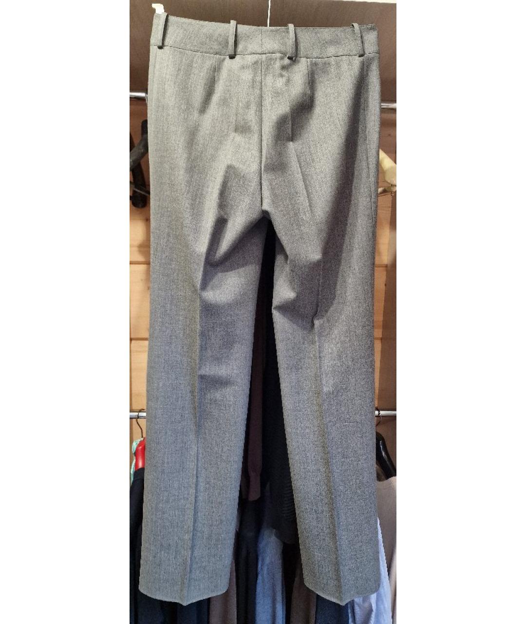 CELINE PRE-OWNED Серые шерстяные прямые брюки, фото 2