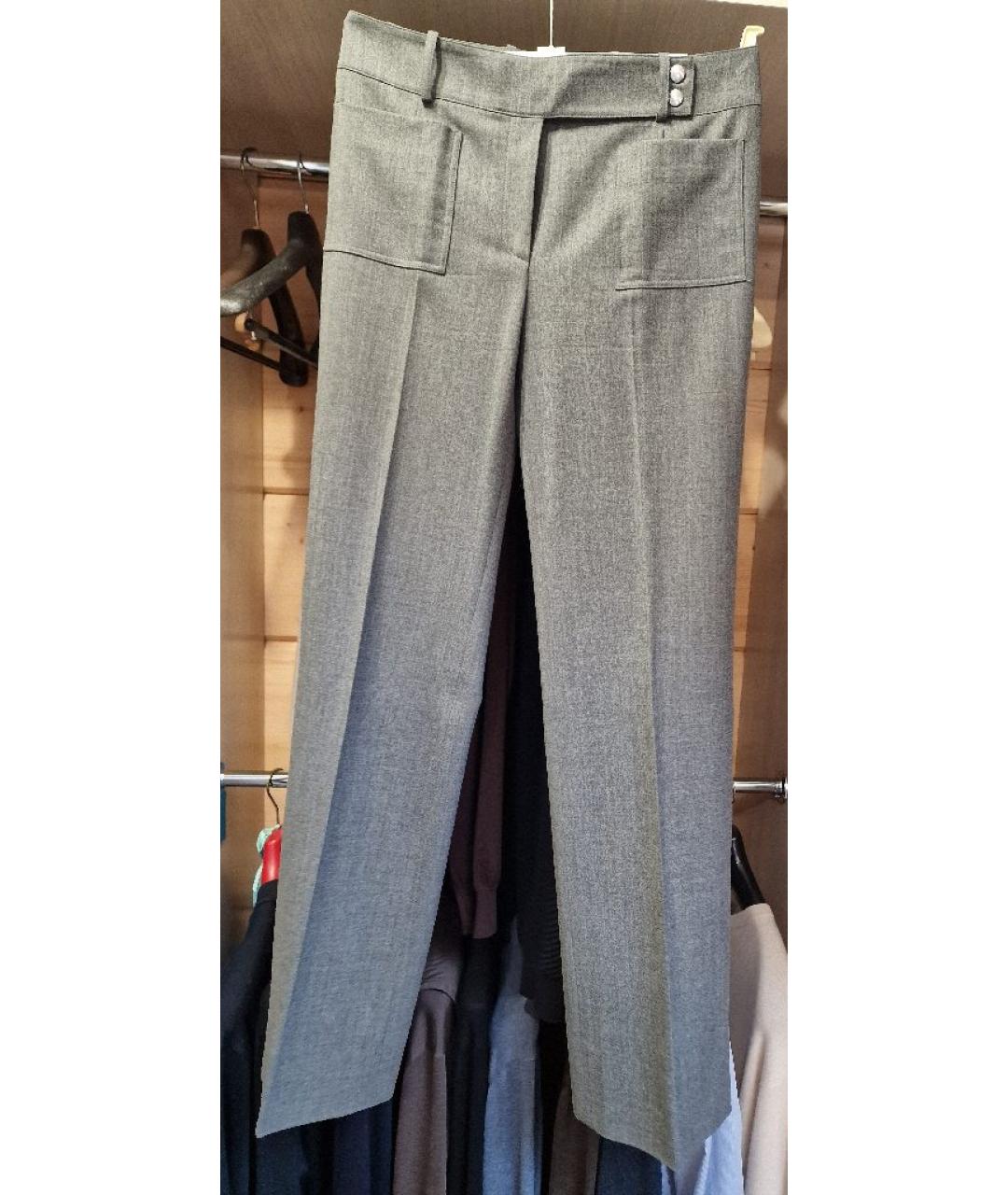 CELINE PRE-OWNED Серые шерстяные прямые брюки, фото 6