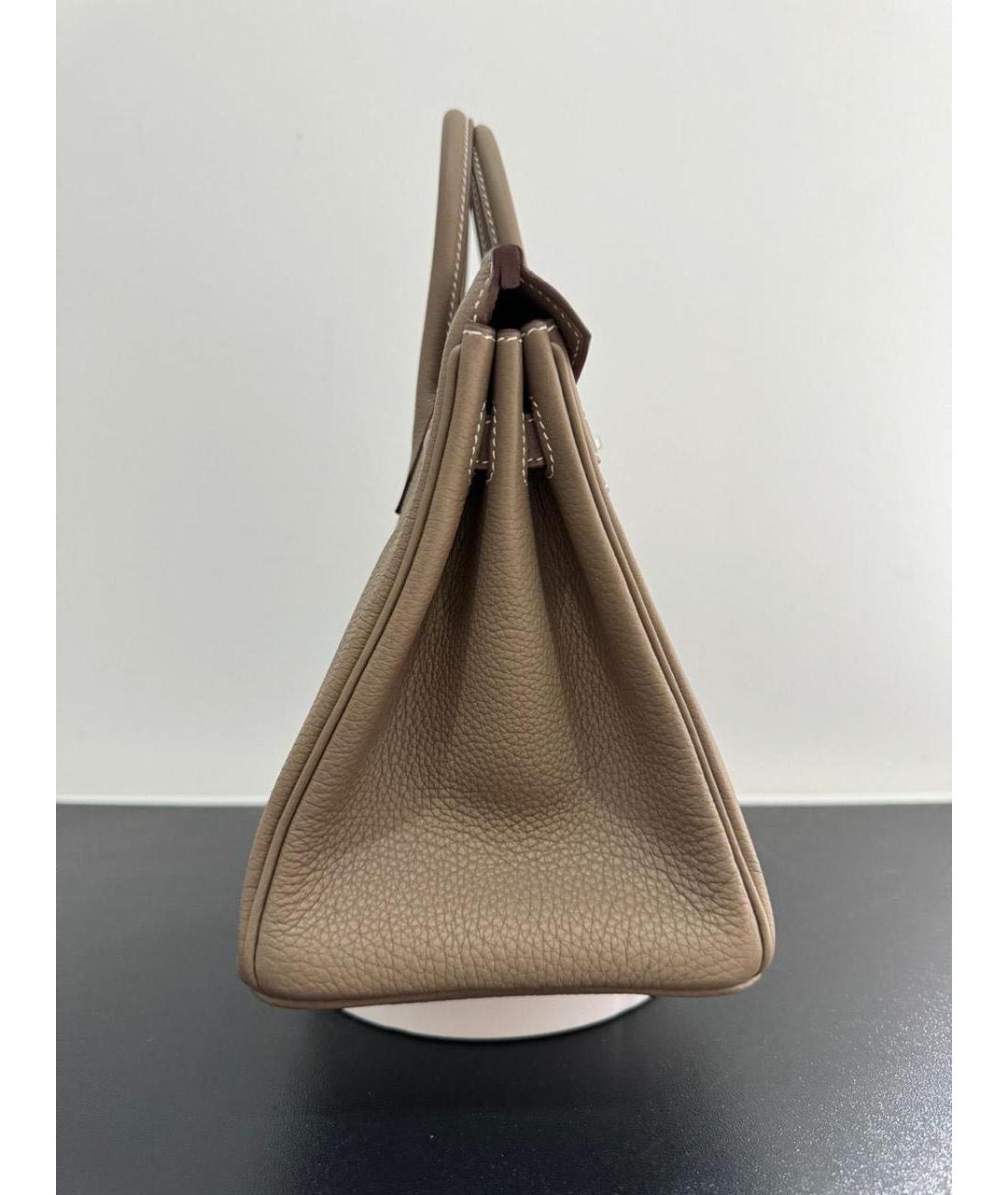 HERMES PRE-OWNED Серая кожаная сумка с короткими ручками, фото 4