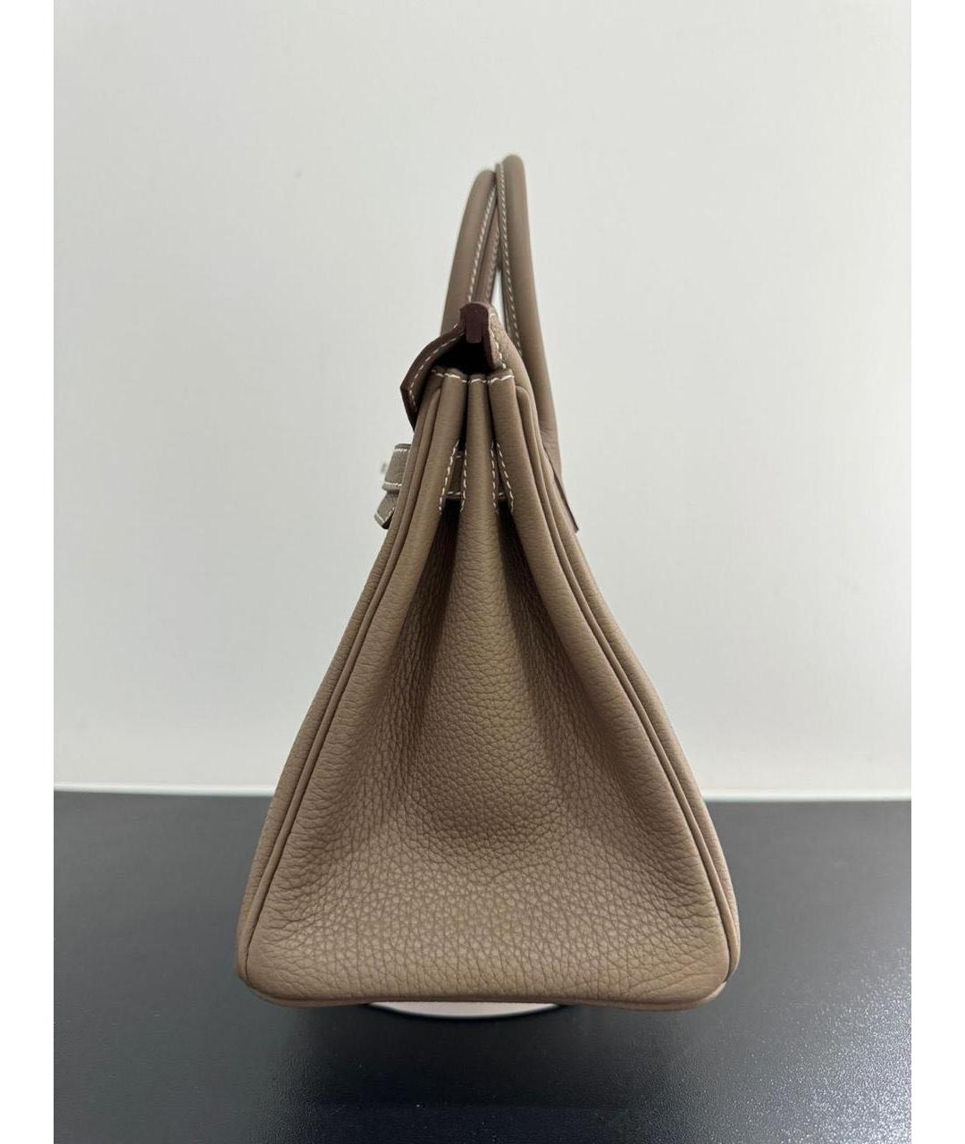 HERMES PRE-OWNED Серая кожаная сумка с короткими ручками, фото 5