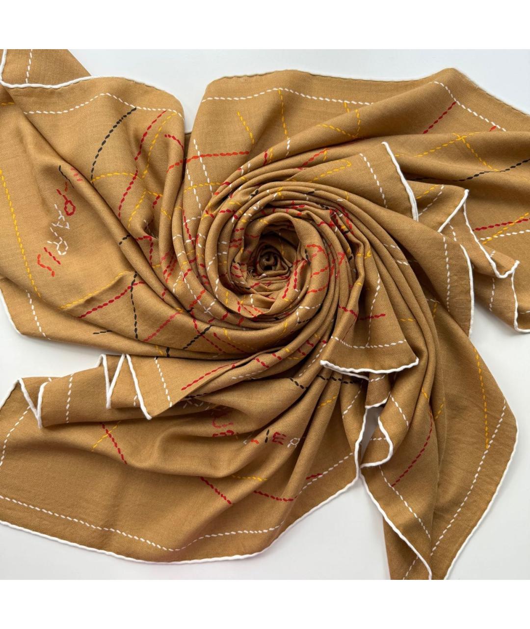 HERMES PRE-OWNED Горчичный кашемировый платок, фото 2
