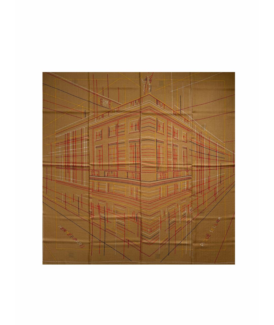 HERMES PRE-OWNED Горчичный кашемировый платок, фото 1
