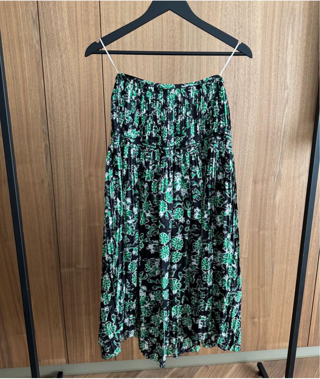 MARNI Зеленая шелковая юбка макси, фото 2