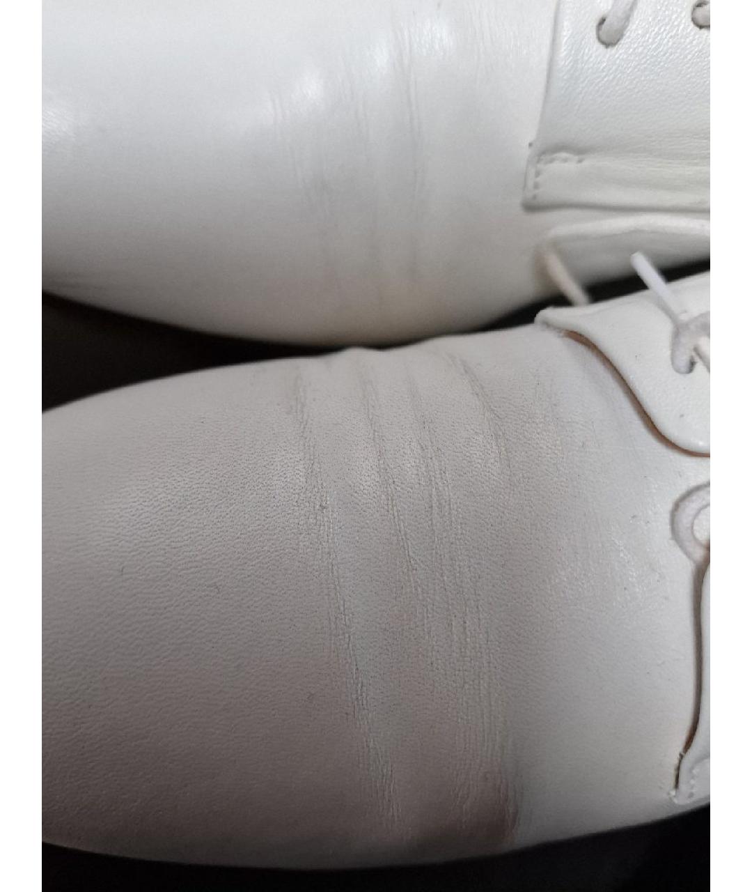 JIL SANDER Белые кожаные брогги и оксфорды, фото 5