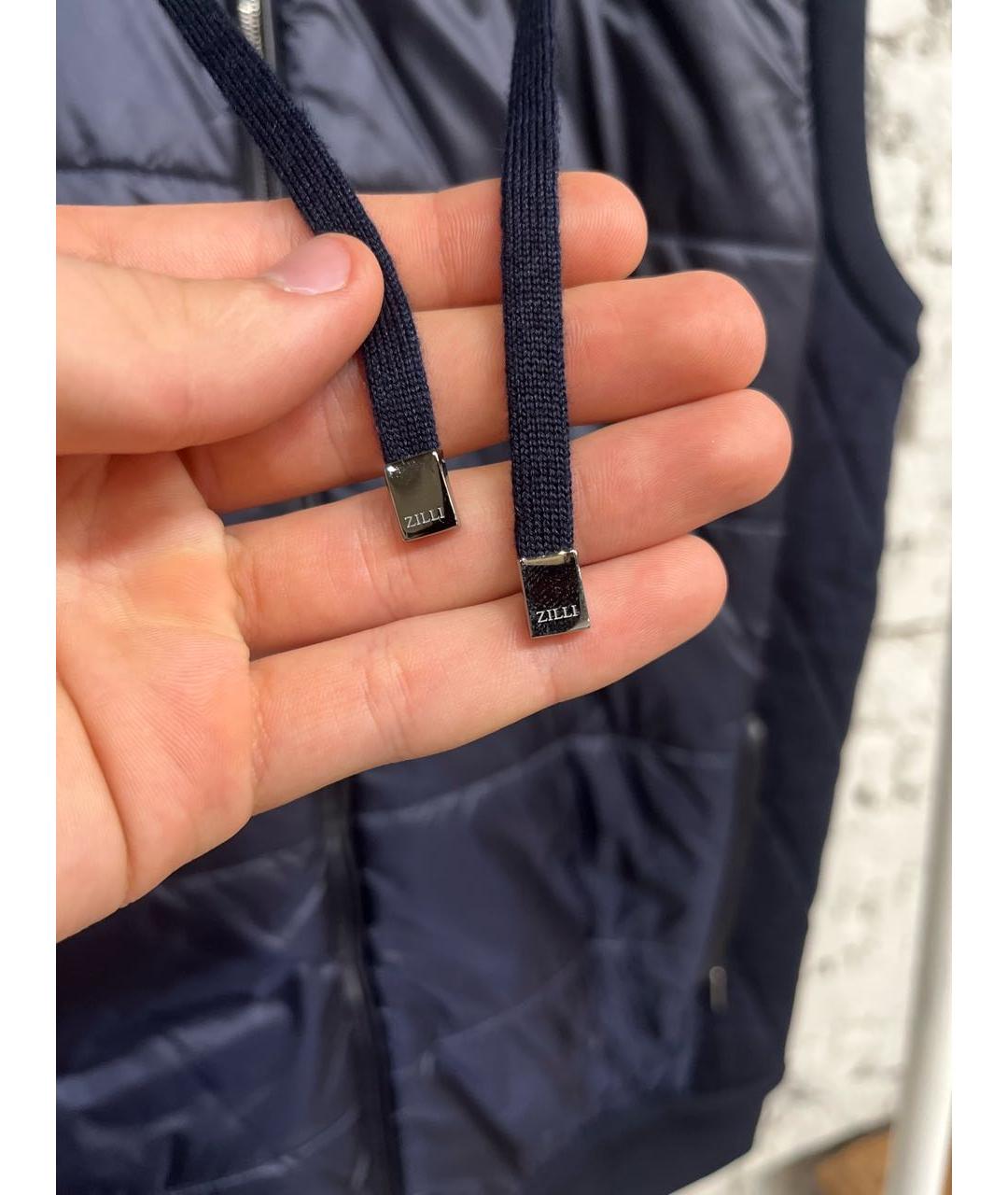 ZILLI Темно-синий шерстяной жилет, фото 4