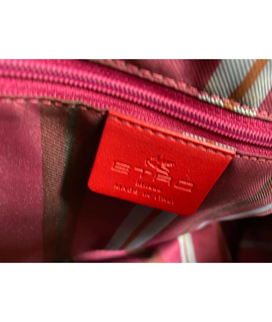ETRO Бордовая кожаная сумка с короткими ручками, фото 4