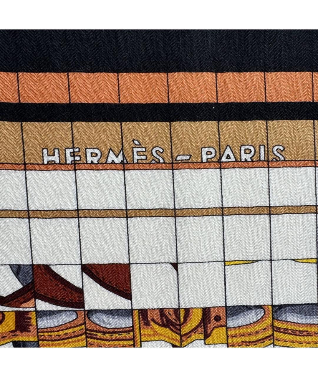 HERMES PRE-OWNED Коричневый кашемировый платок, фото 4