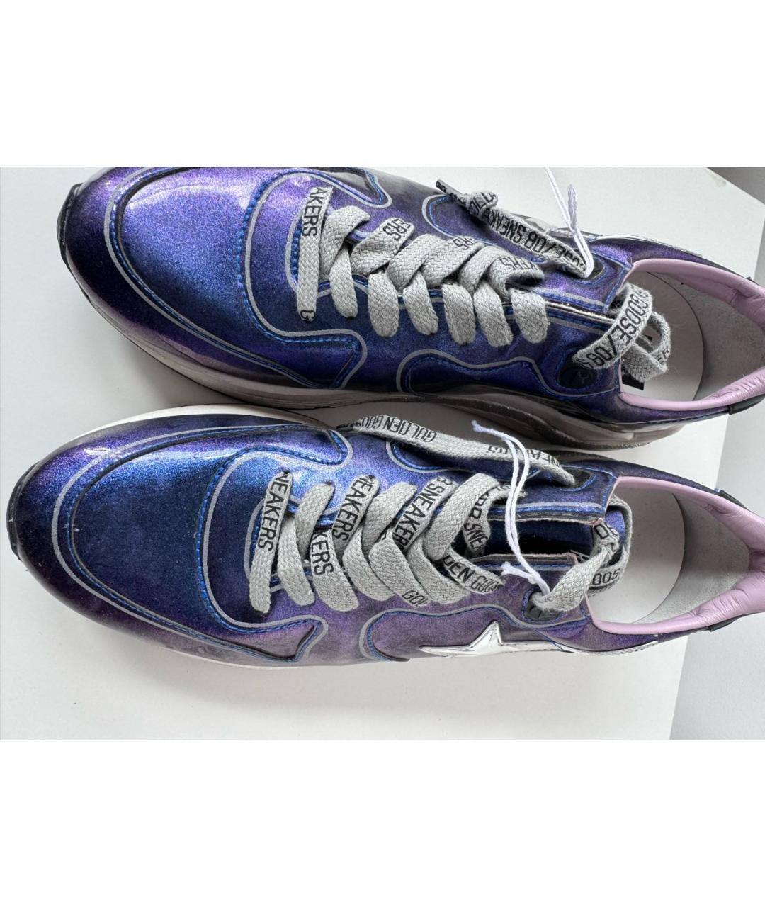 GOLDEN GOOSE DELUXE BRAND Фиолетовые кожаные кроссовки, фото 3