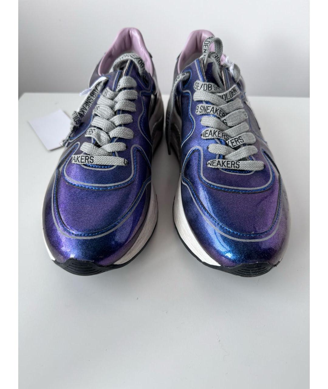 GOLDEN GOOSE DELUXE BRAND Фиолетовые кожаные кроссовки, фото 2