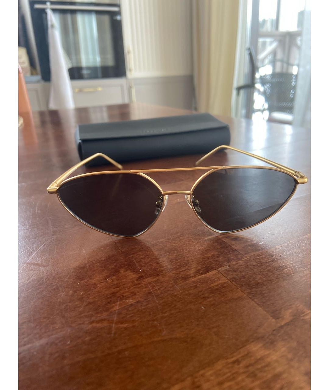 SPORTMAX Золотые металлические солнцезащитные очки, фото 5