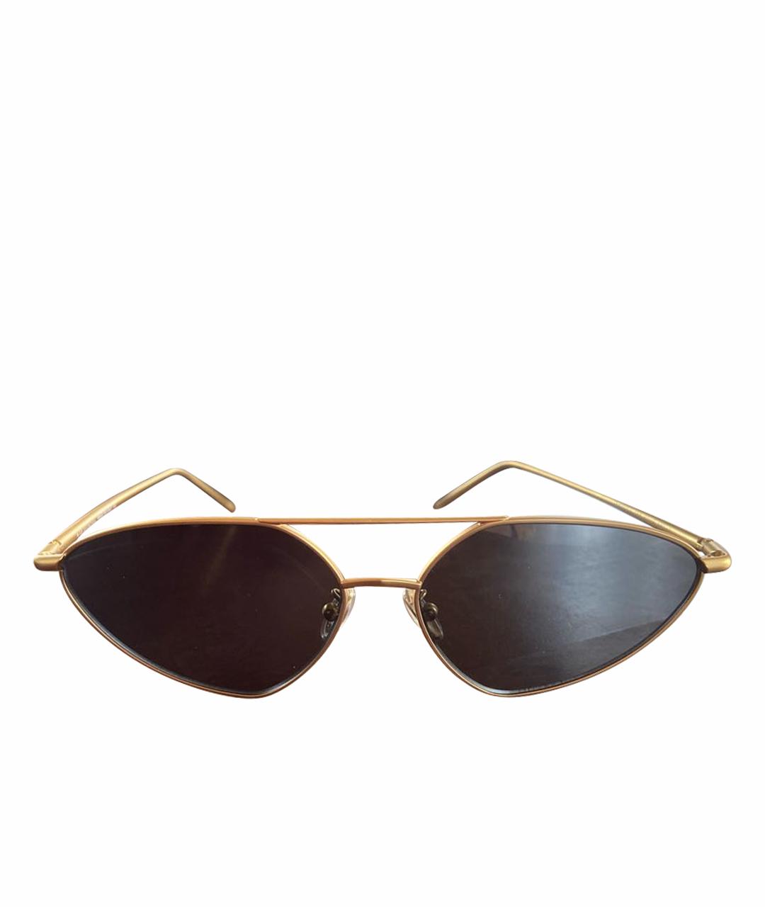 SPORTMAX Золотые металлические солнцезащитные очки, фото 1