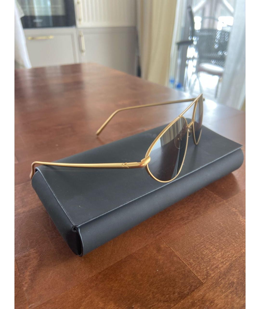 SPORTMAX Золотые металлические солнцезащитные очки, фото 2