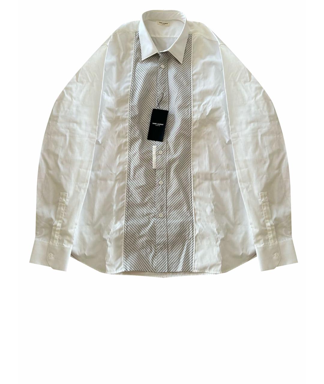 SAINT LAURENT Белая хлопковая классическая рубашка, фото 1