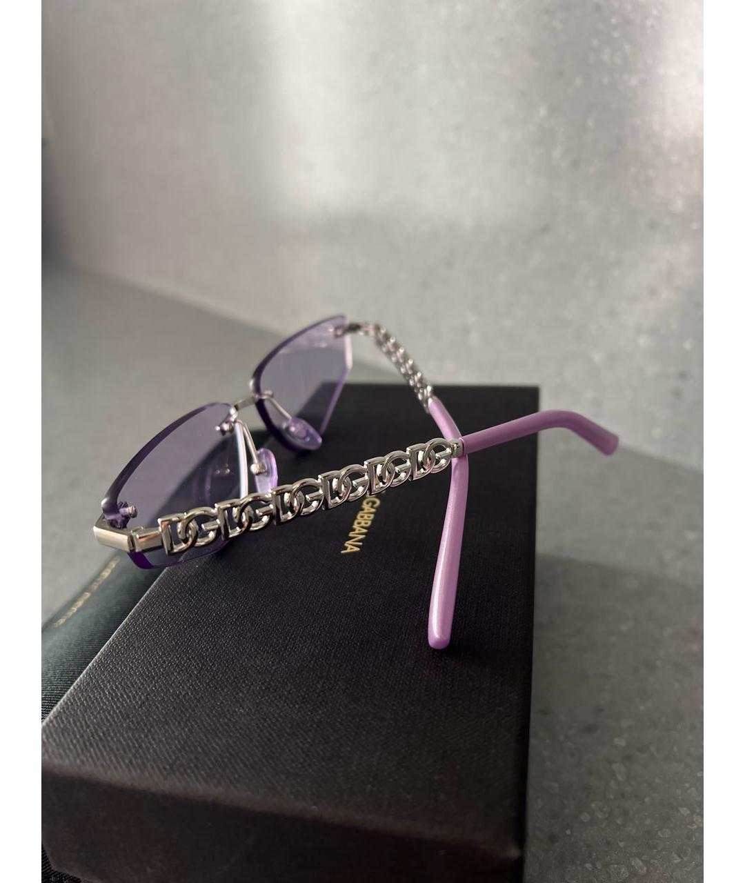 DOLCE&GABBANA Фиолетовые металлические солнцезащитные очки, фото 7