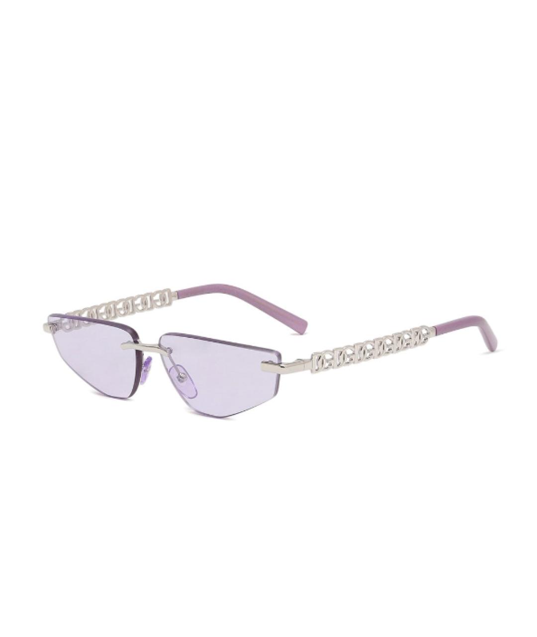 DOLCE&GABBANA Фиолетовые металлические солнцезащитные очки, фото 1