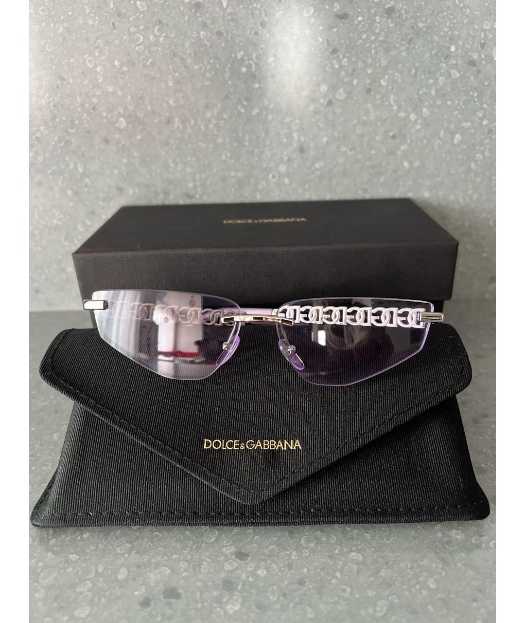 DOLCE&GABBANA Фиолетовые металлические солнцезащитные очки, фото 6