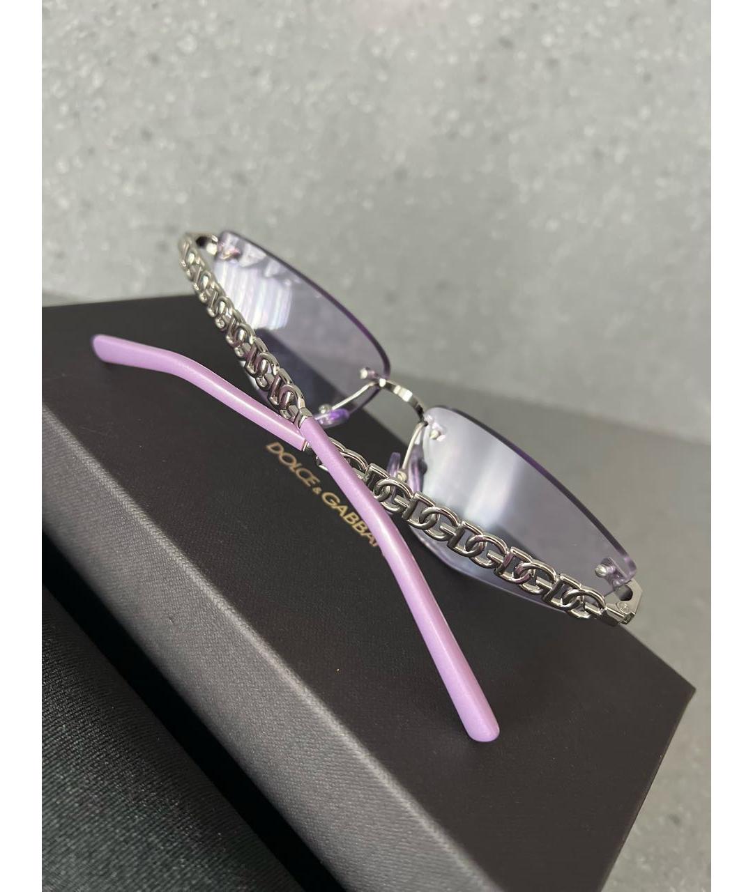 DOLCE&GABBANA Фиолетовые металлические солнцезащитные очки, фото 5