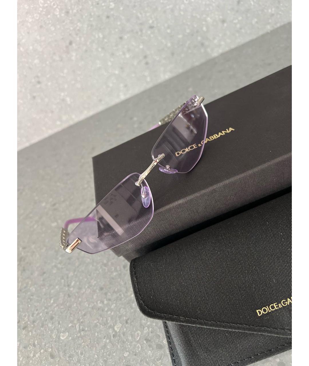 DOLCE&GABBANA Фиолетовые металлические солнцезащитные очки, фото 2