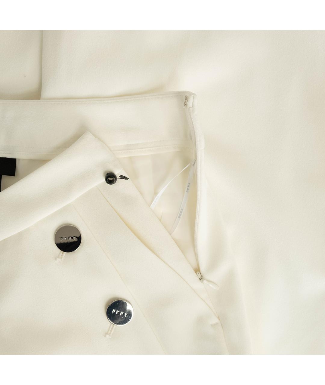 DKNY Белые полиэстеровые брюки широкие, фото 5