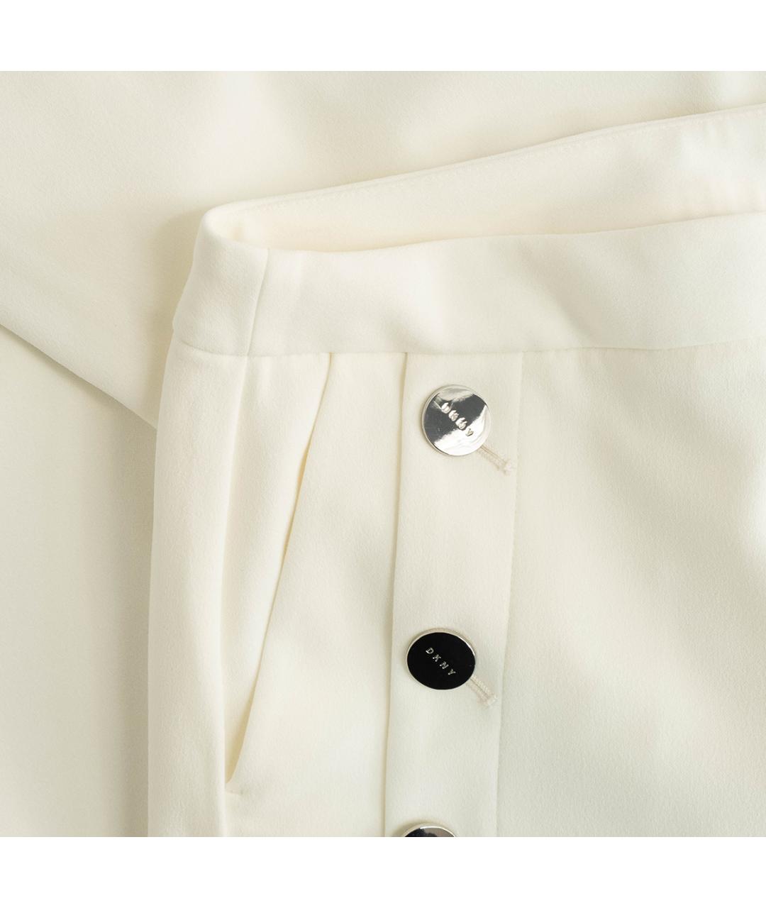 DKNY Белые полиэстеровые брюки широкие, фото 4