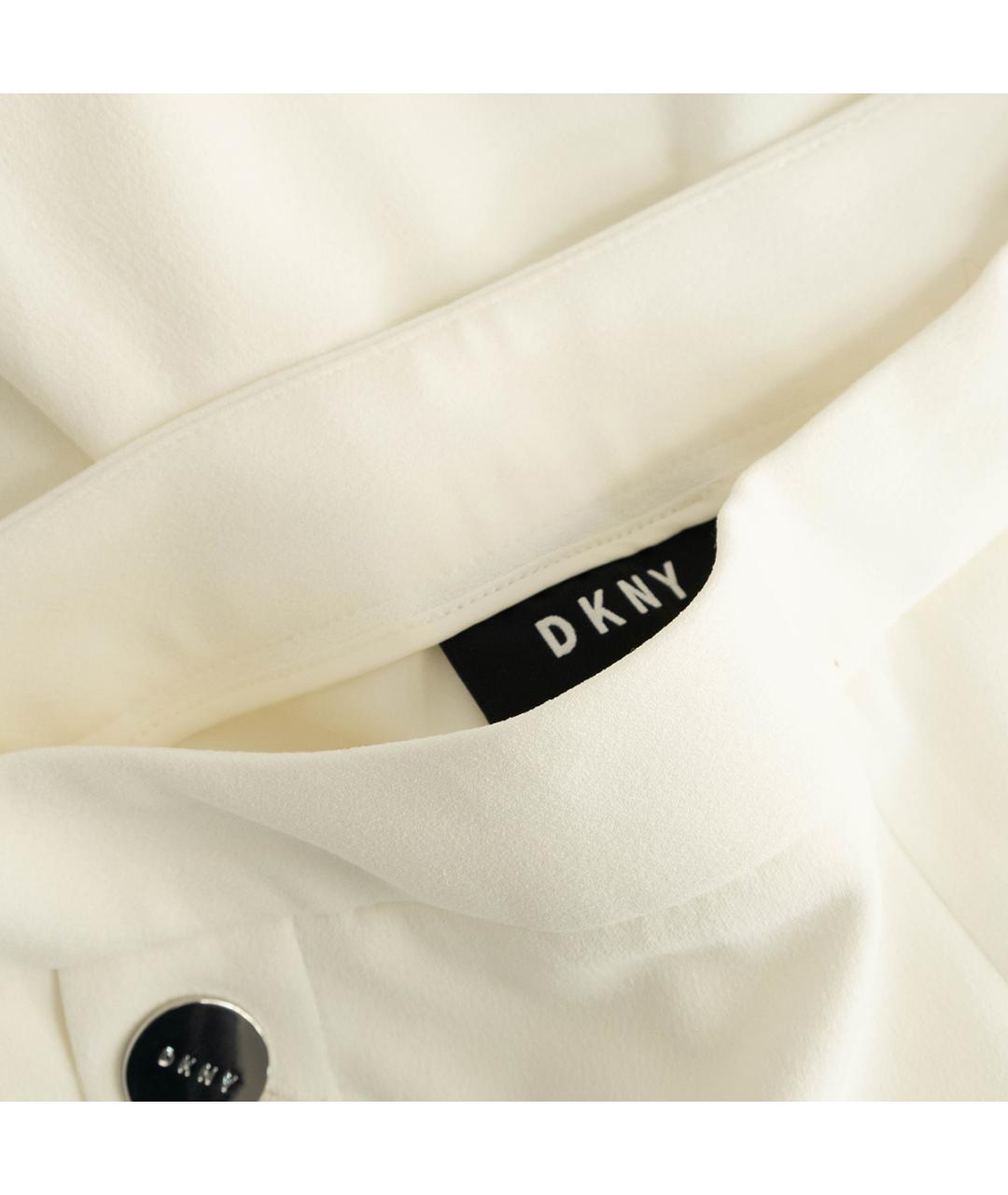 DKNY Белые полиэстеровые брюки широкие, фото 3
