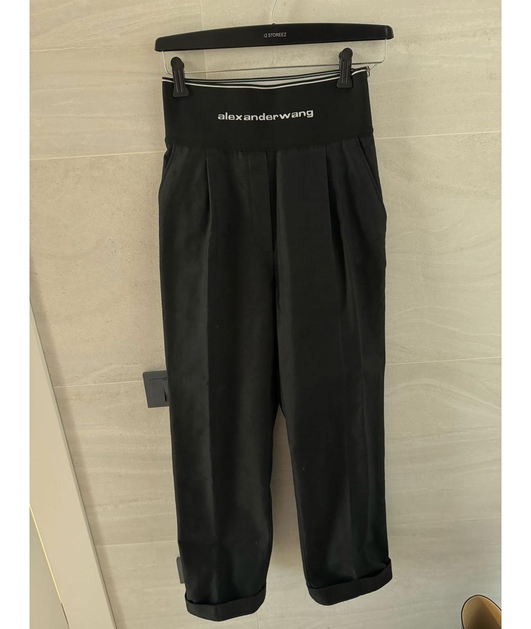 ALEXANDER WANG Черные полиэстеровые брюки широкие, фото 2