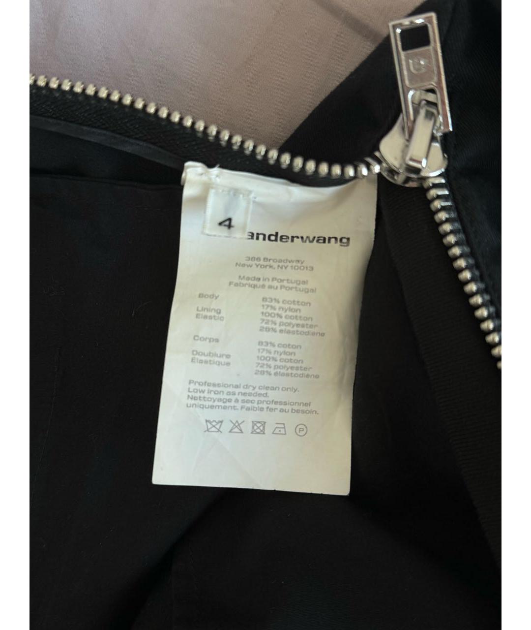 ALEXANDER WANG Черные полиэстеровые брюки широкие, фото 7