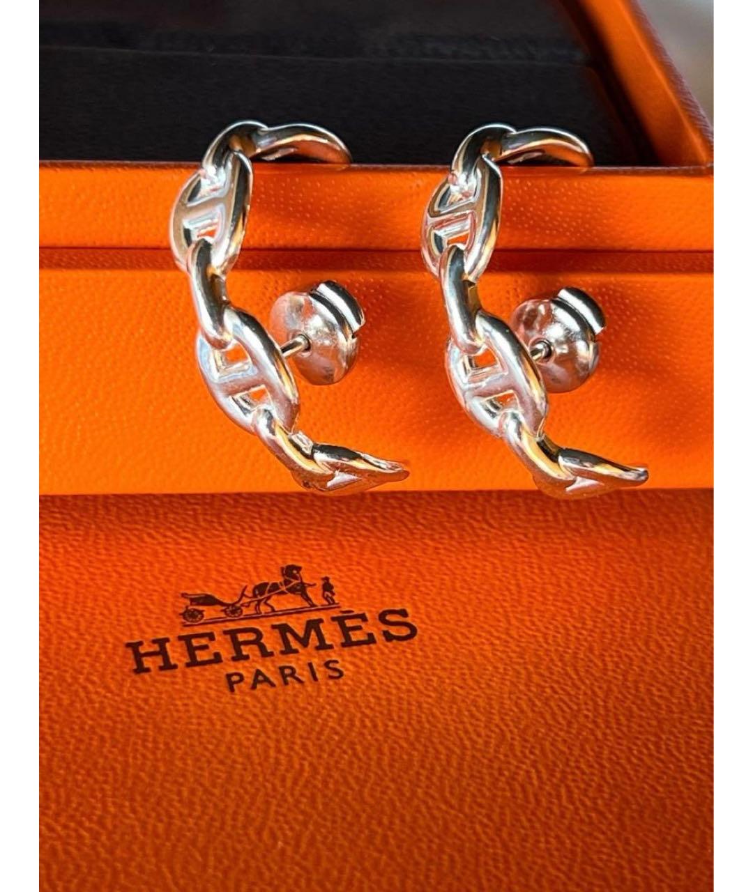 HERMES PRE-OWNED Серебряные серебряные серьги, фото 3