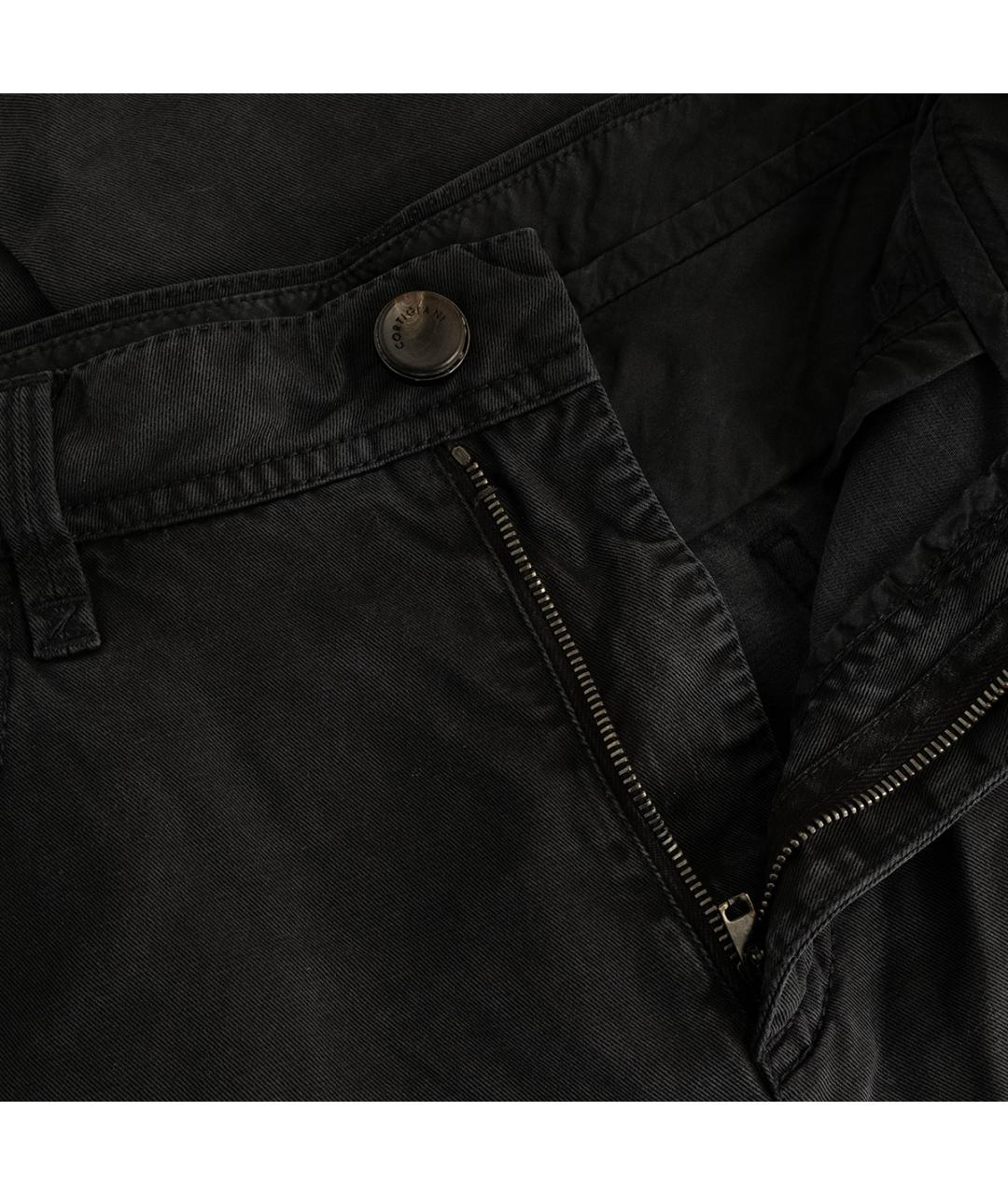 CORTIGIANI Черные хлопковые повседневные брюки, фото 4
