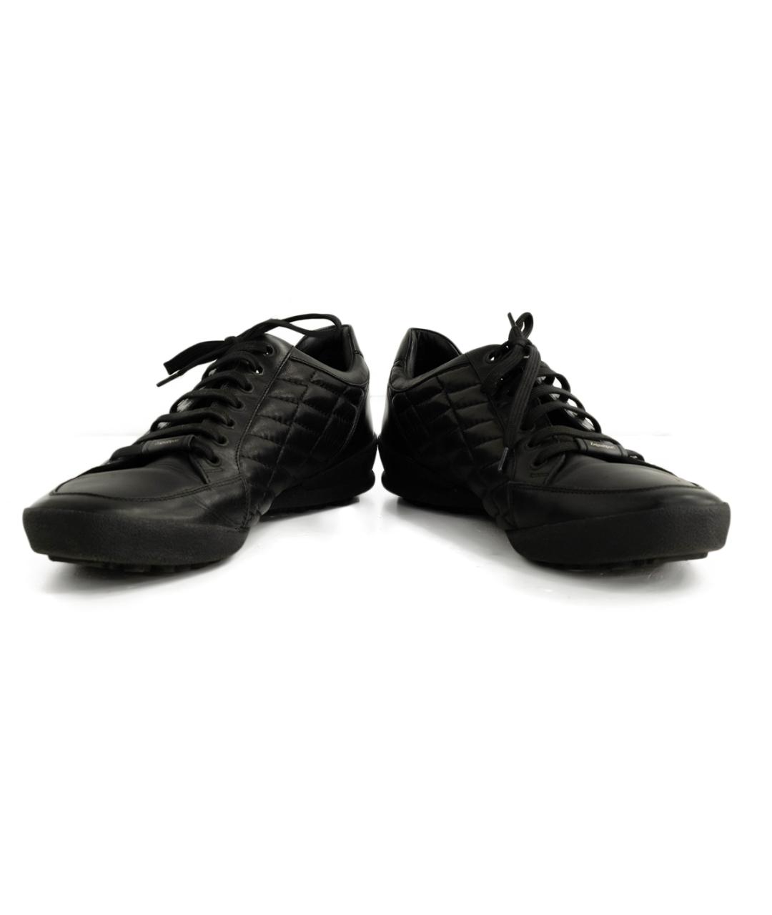 ZEGNA SPORT Черные кожаные низкие кроссовки / кеды, фото 4