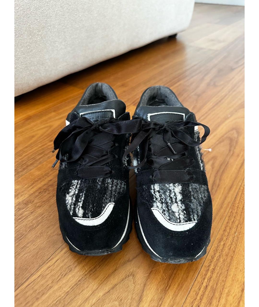 SANTONI Черные замшевые кроссовки, фото 2