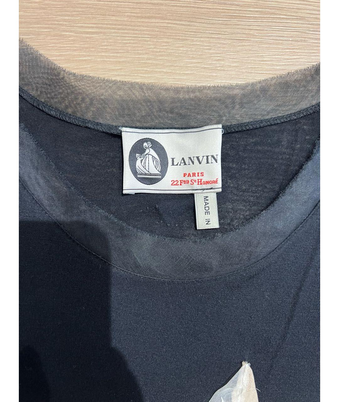 LANVIN Черная вискозная футболка, фото 4