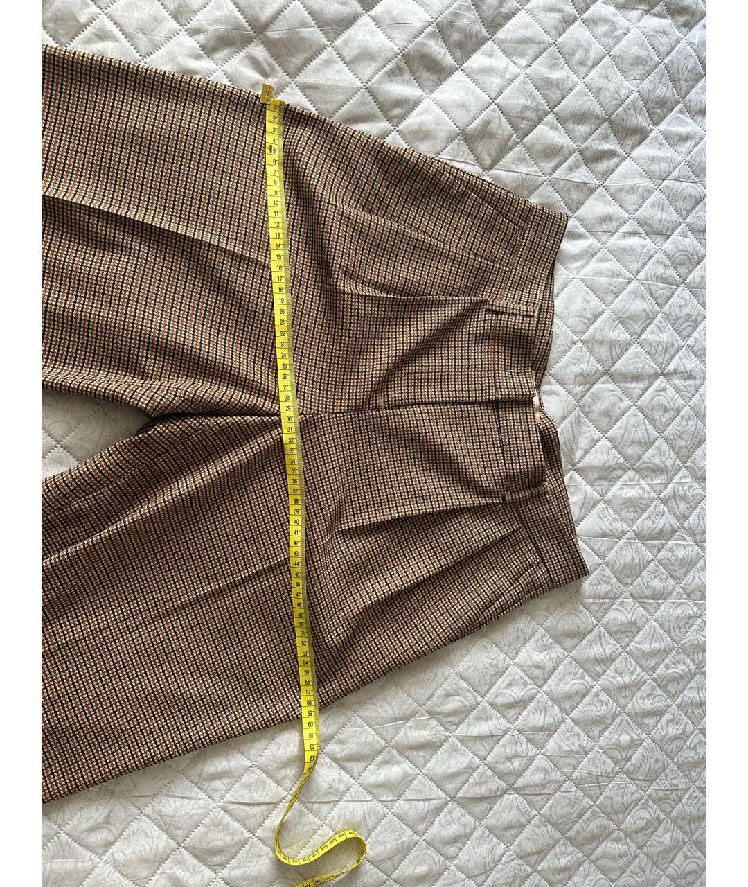 TWIN-SET Коричневые шерстяные брюки широкие, фото 7