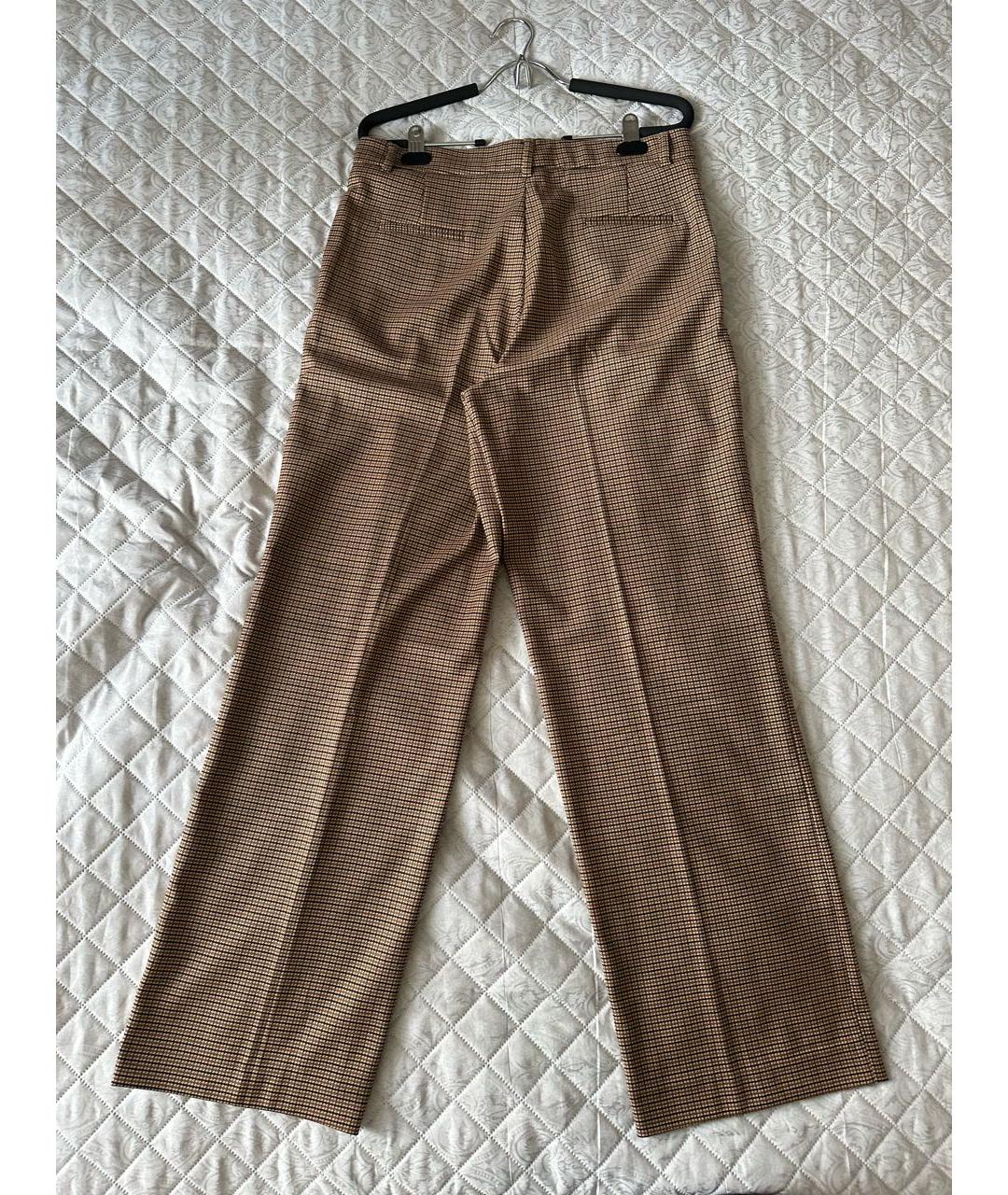 TWIN-SET Коричневые шерстяные брюки широкие, фото 2