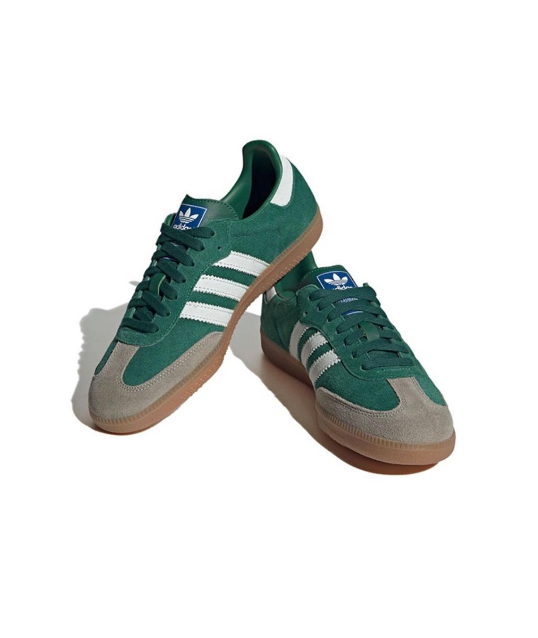ADIDAS Зеленые замшевые кроссовки, фото 2