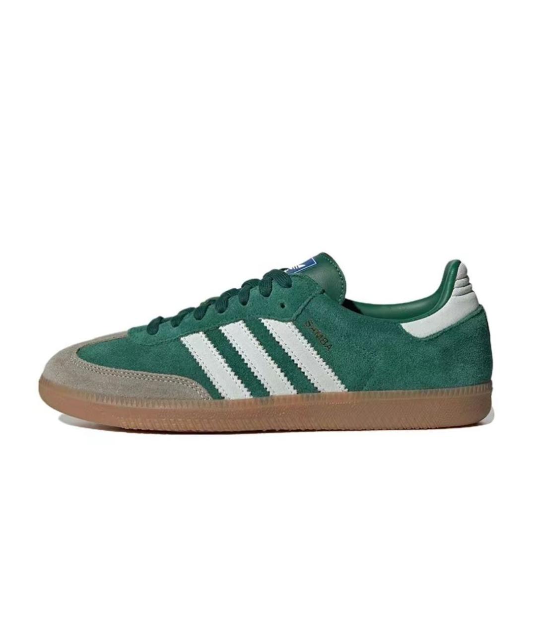 ADIDAS Зеленые замшевые кроссовки, фото 1