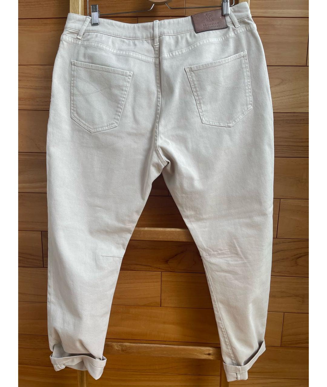 BRUNELLO CUCINELLI Бежевые хлопковые джинсы, фото 2