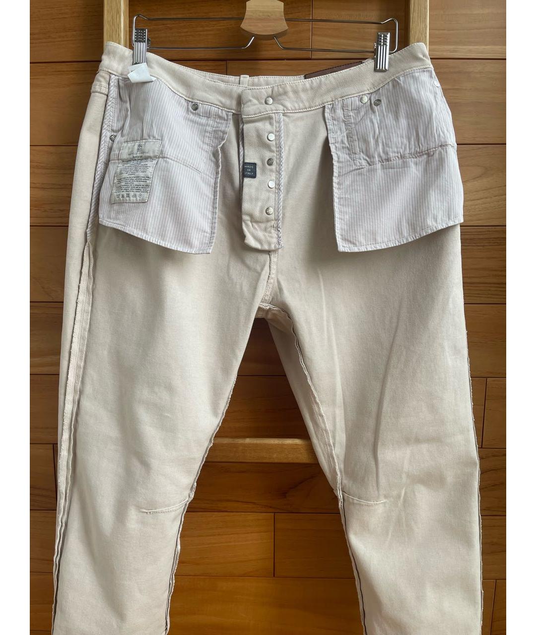 BRUNELLO CUCINELLI Бежевые хлопковые джинсы, фото 3
