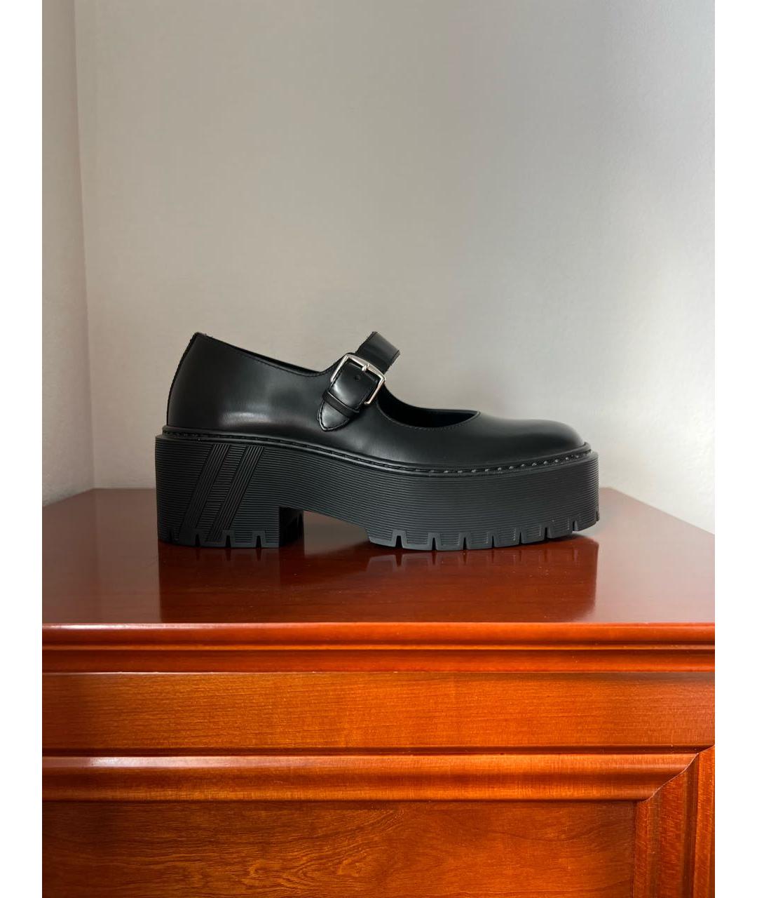 HERMES Черные кожаные туфли, фото 6