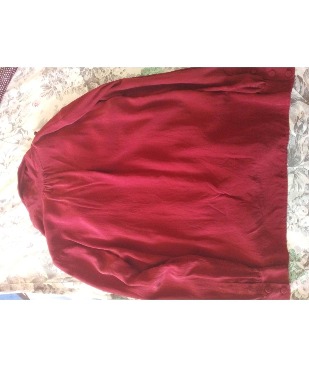 SAINT LAURENT Бордовая шелковая блузы, фото 2
