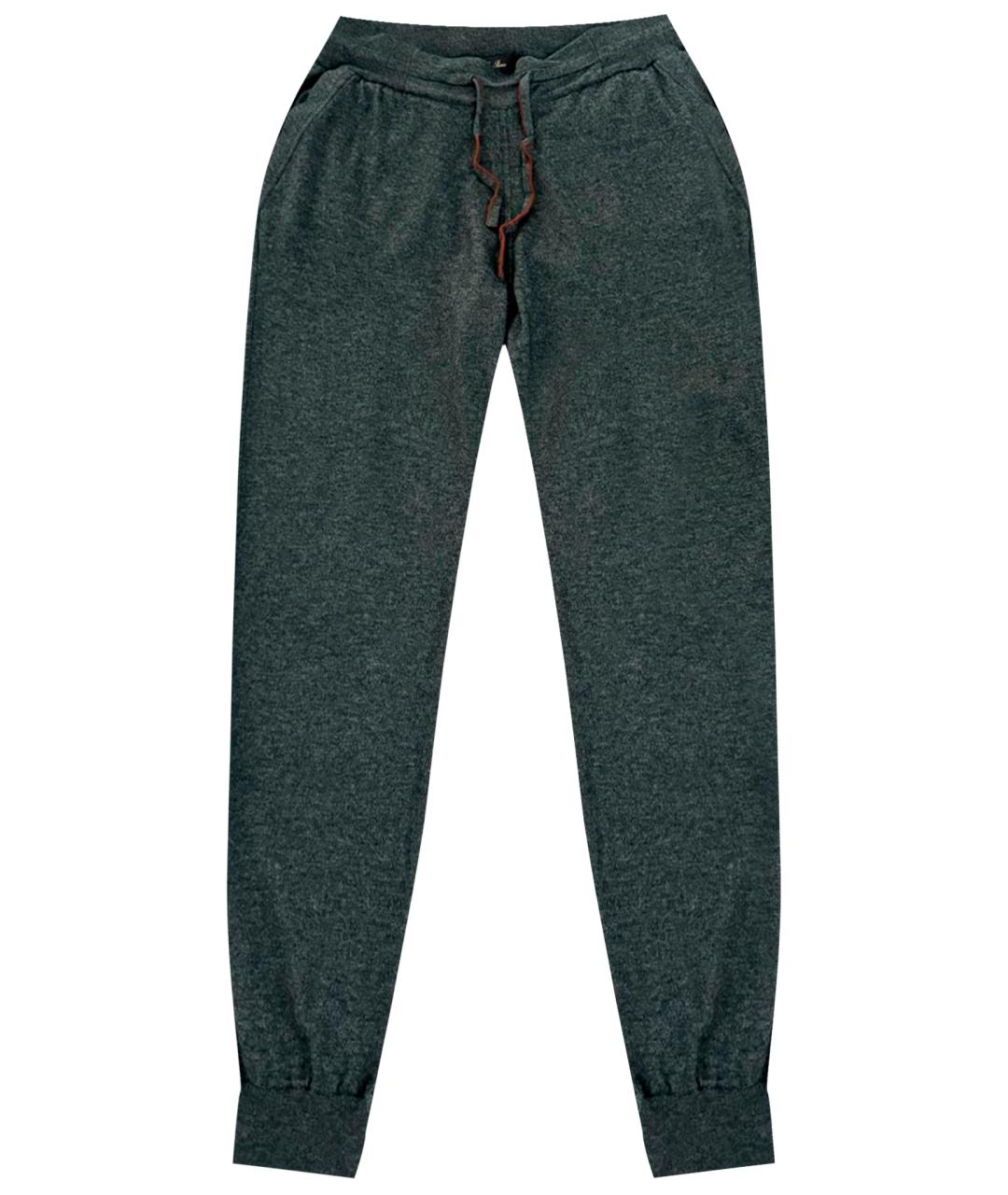 LORO PIANA Зеленые шерстяные повседневные брюки, фото 1