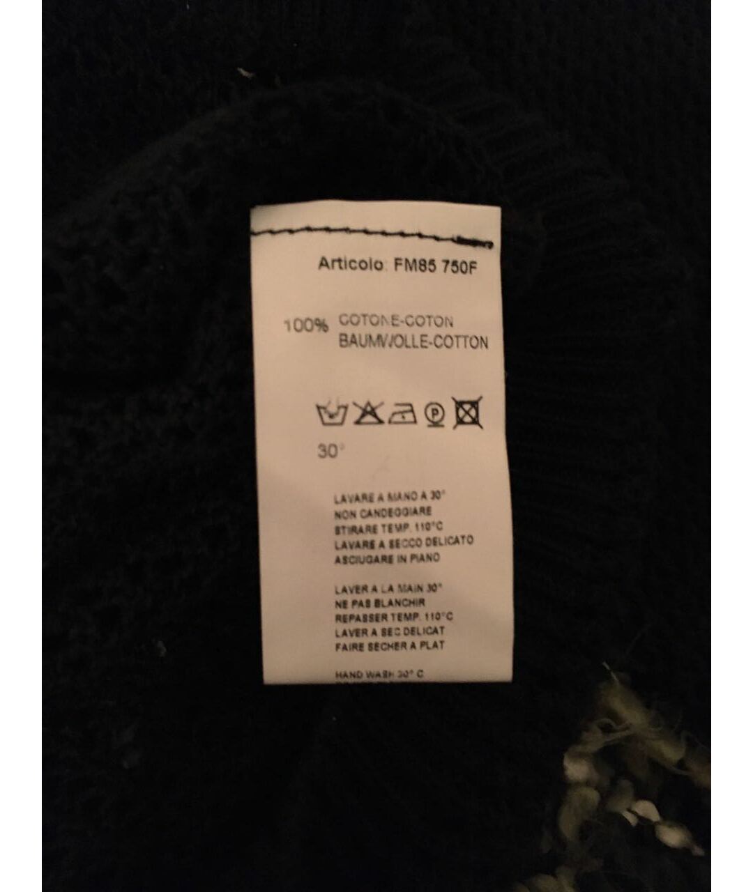 DANIELE ALESSANDRINI Черный хлопковый джемпер / свитер, фото 5